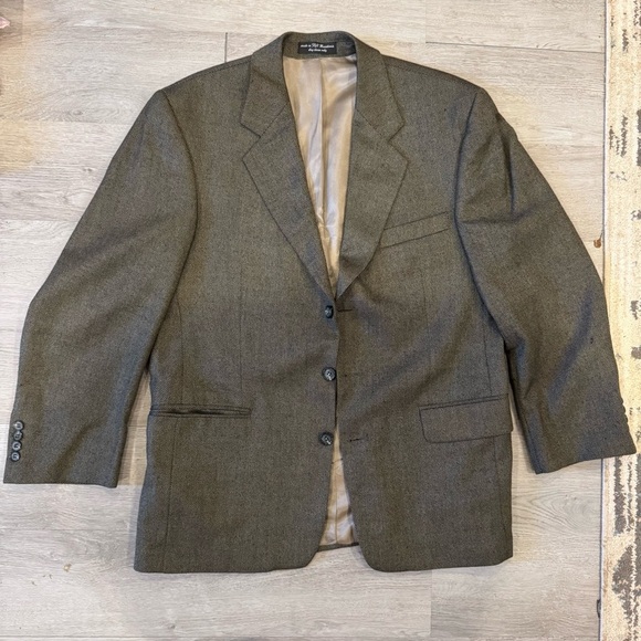 Gianfranco Ruffini Men's Sport Coat 40S 100% Wool Brown Tweed Knit - Picture 1 of 9